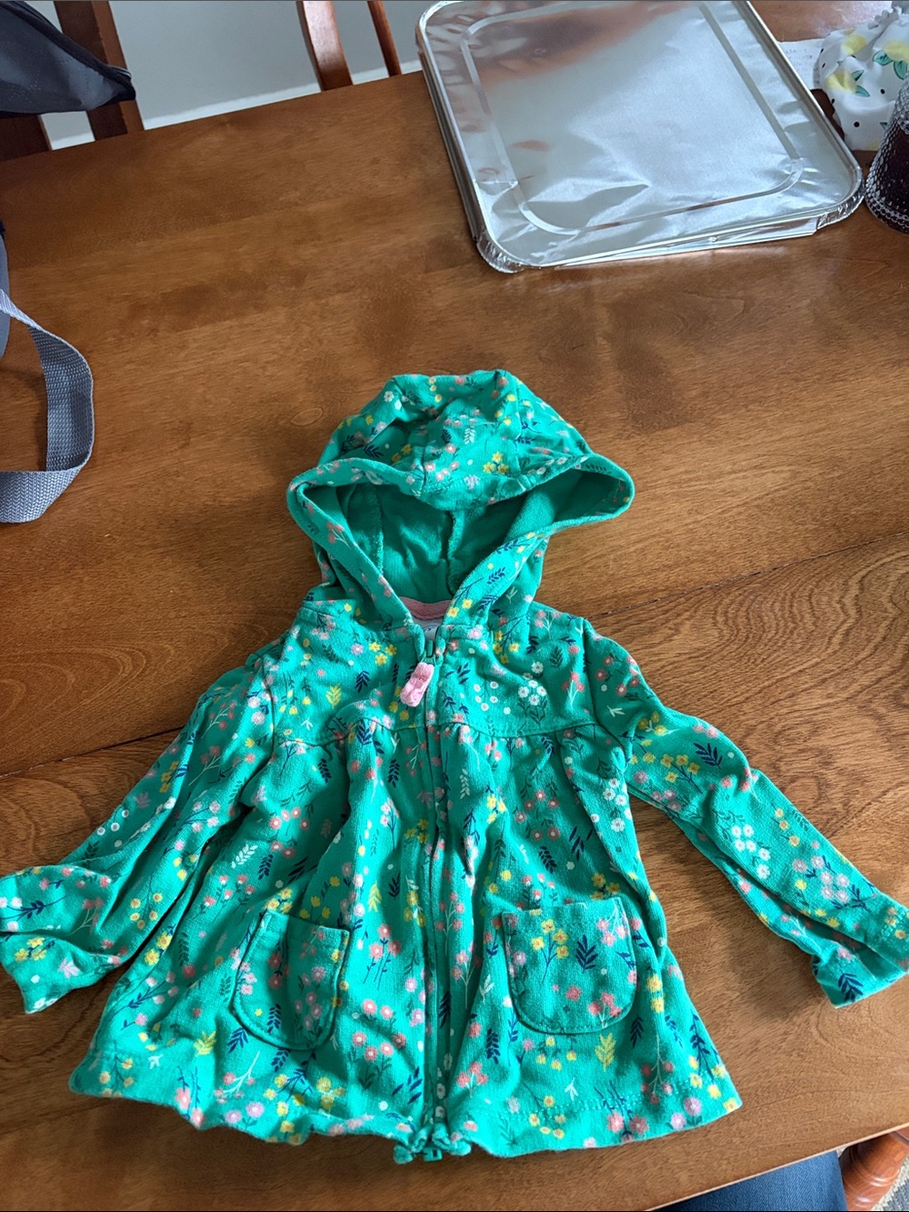 Carter's Teal Floral Hooded Jacket